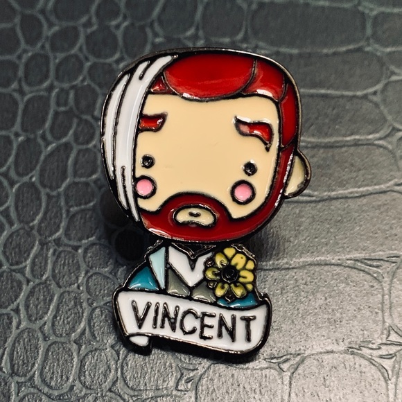 Vincent Metal Enamel Pin Art NWOT Artist - Picture 1 of 5